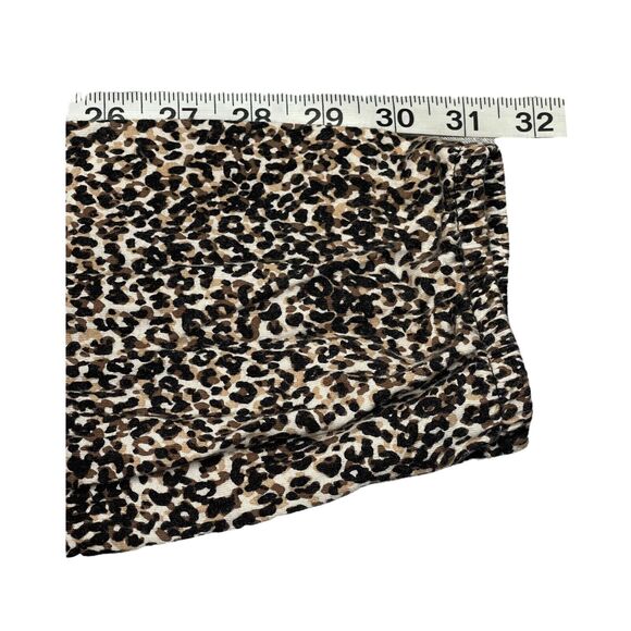 Old Navy Blouse Top Women's 2XL Brown Leopard Print 100% Cotton Knit Round Neck - Picture 6 of 7